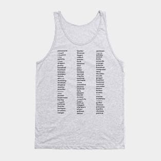 Most Common Passwords Tank Top